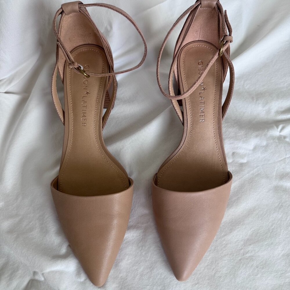 Gibson & Latimer (Dillards) NEW Leilani block heel 8.5 tan